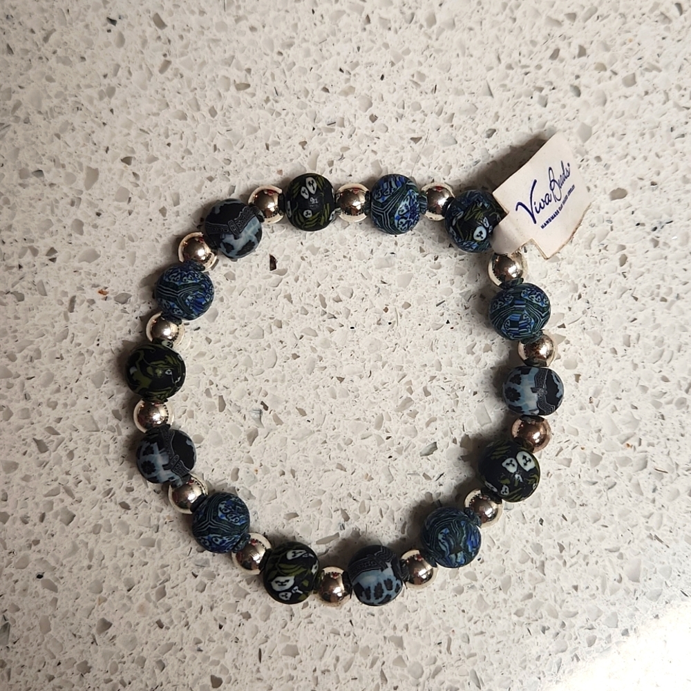 Viva Beads NWT Blue Handmade Clay Beaded Bracelet